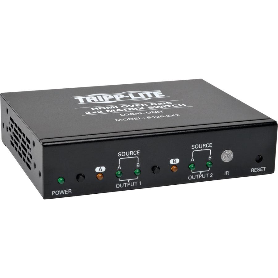 Tripp Lite 2 X 2 Hdmi Over Cat5 / Cat6 Matrix Splitter Switch, Box-Style Transmitter, Video And Audio, 1080P @ 60 Hz, Up To 53.34 M (175-Ft.)