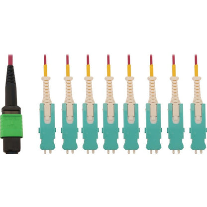 Tripp Lite 40/100/400G Multimode 50/125 Om4 Breakout Fiber Optic Cable (16F Mtp/Mpo-Apc To 8X Duplex Sn-Pc F/M), Lszh, Magenta, 3 M (9.8 Ft.)