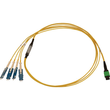 Tripp Lite 40/100/400G Singlemode 9/125 Os2 Breakout Fiber Optic Cable (12F Mtp/Mpo-Apc To 4X Duplex Sn-Upc F/M), Lszh, Yellow, 1 M (3.3 Ft.)