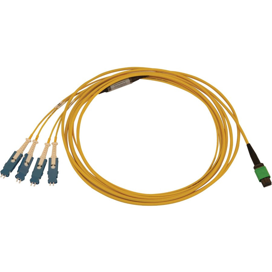 Tripp Lite 40/100/400G Singlemode 9/125 Os2 Breakout Fiber Optic Cable (12F Mtp/Mpo-Apc To 4X Duplex Sn-Upc F/M), Lszh, Yellow, 3 M (9.8 Ft.)