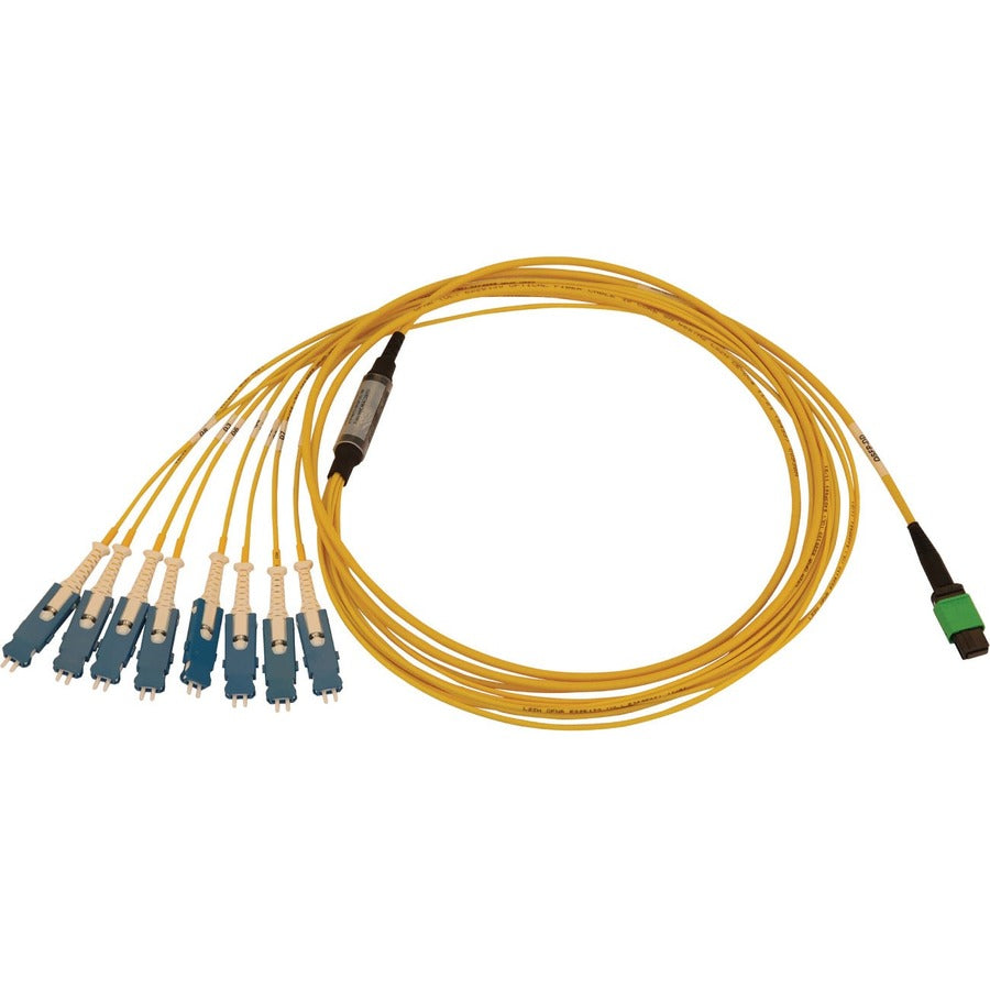 Tripp Lite 40/100/400G Singlemode 9/125 Os2 Breakout Fiber Optic Cable (16F Mtp/Mpo-Apc To 8X Duplex Sn-Upc F/M), Lszh, Yellow, 2 M (6.6 Ft.)