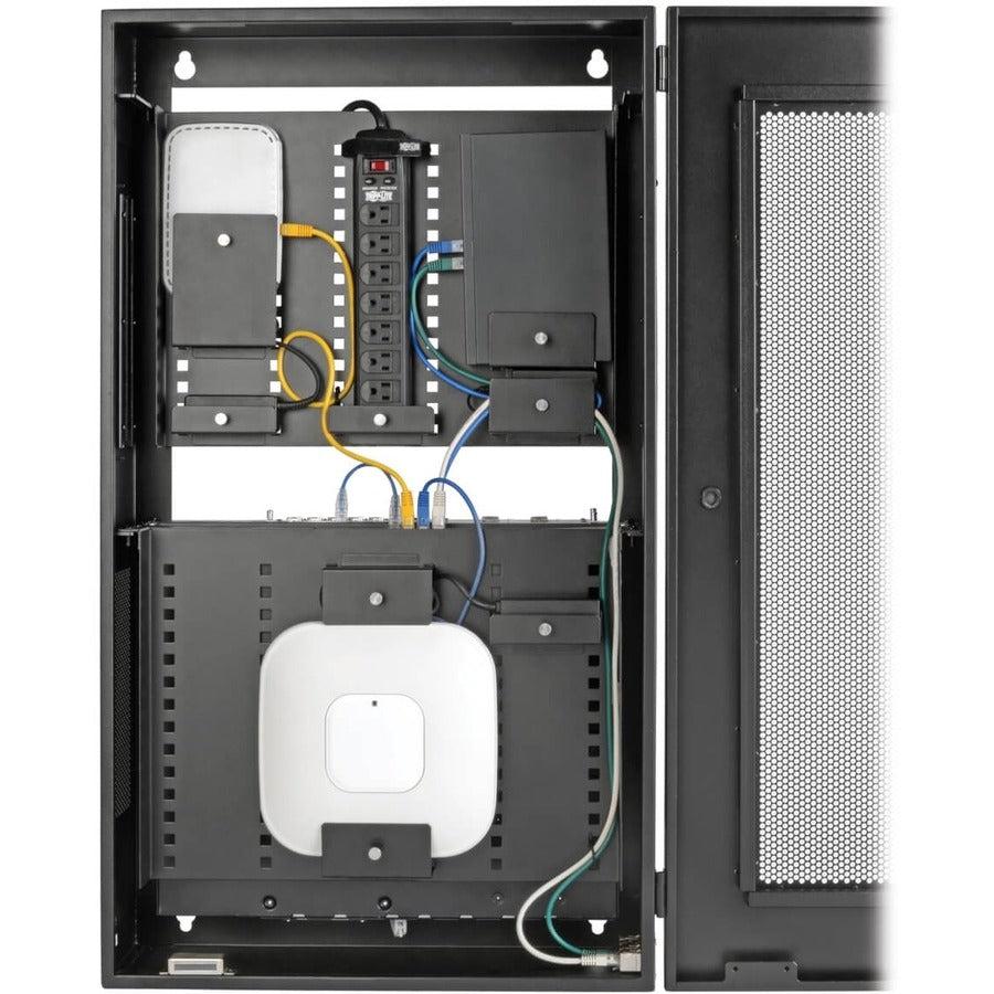 Tripp Lite 5U Low-Profile Vertical Wall Mount Structured Wiring Enclosure, Switch-Depth, Adjustable Equipment Brackets