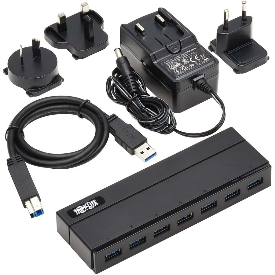 Tripp Lite 7-Port Usb-A Mini Hub - Usb 3.2 Gen 1, International Plug Adapters