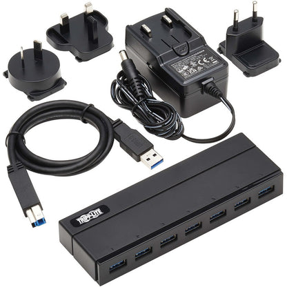Tripp Lite 7-Port Usb-A Mini Hub - Usb 3.2 Gen 1, International Plug Adapters