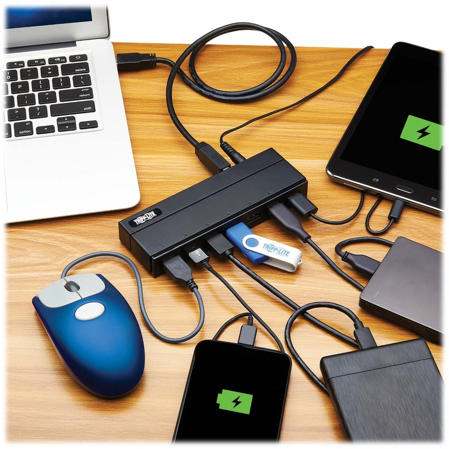 Tripp Lite 7-Port Usb-A Mini Hub - Usb 3.2 Gen 1, International Plug Adapters