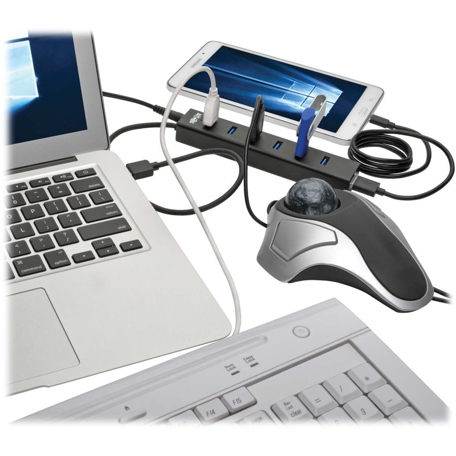 Tripp Lite 7-Port Usb-A Mini Hub - Usb 3.2 Gen 1, International Plug Adapters, Aluminum Housing