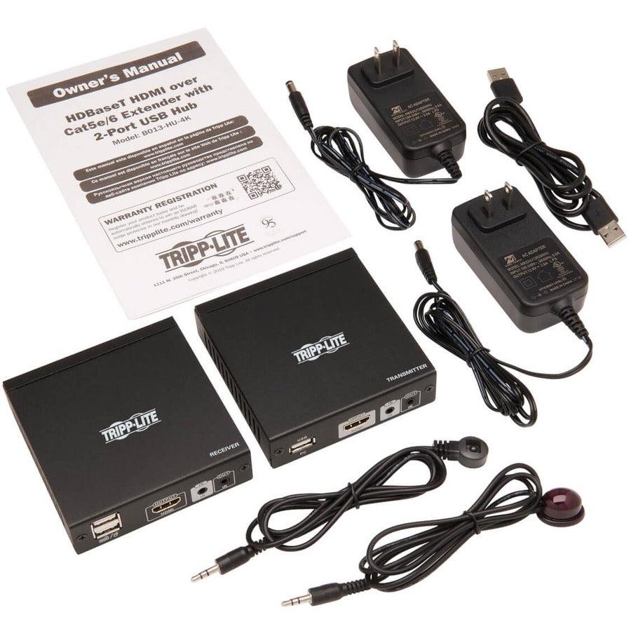 Tripp Lite B013-Hu-4K Hdmi Hdbaset Kvm Console Extender Over Cat6 - 2 Usb Ports, Ir, 4K 30 Hz (130 Ft.), 1080P (230 Ft.)