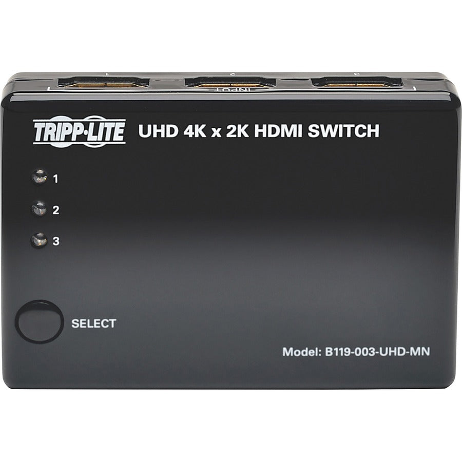 Tripp Lite B119-003-Uhd-Mn 3-Port Hdmi Mini Switch With Remote Control - 4K (Hdmi F/3Xf), 3D, Hdcp 1.4, Edid