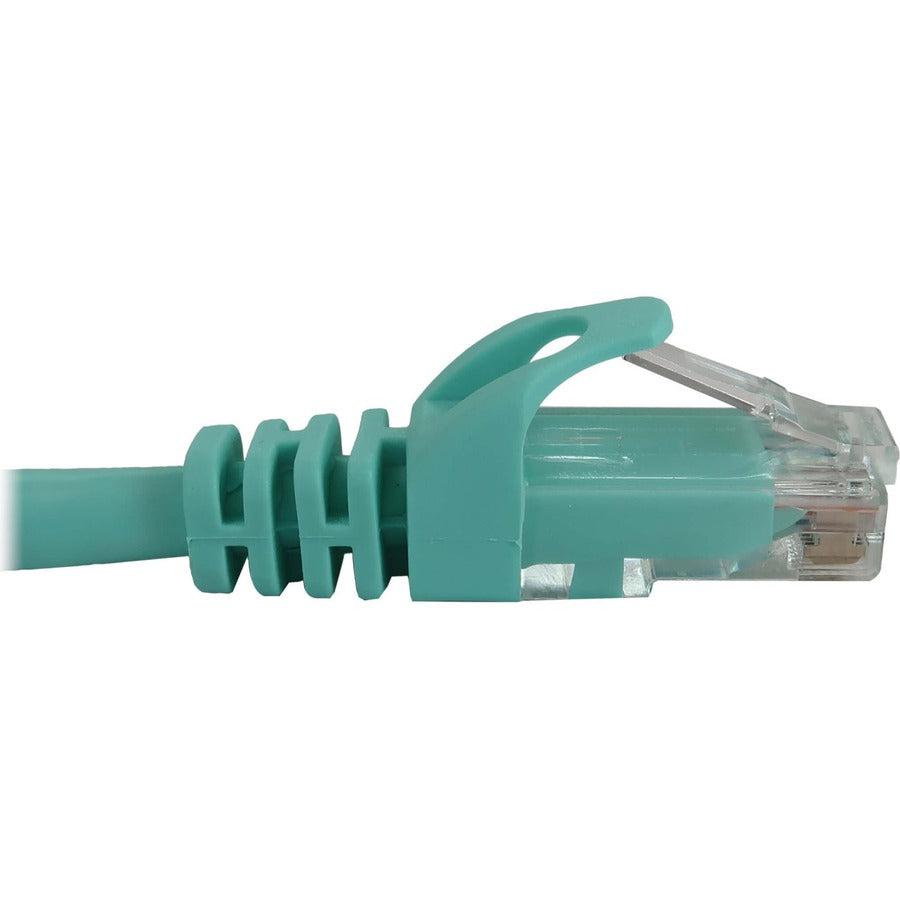 Tripp Lite Cat6a 10G Snagless Molded UTP Ethernet Cable (RJ45 M/M), PoE, Aqua, 1 ft. (0.3 m)