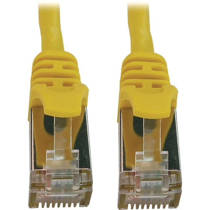 Tripp Lite Cat6a 10G Snagless Shielded Slim STP Ethernet Cable (RJ45 M/M), PoE, Yellow, 25 ft. (7.6 m)