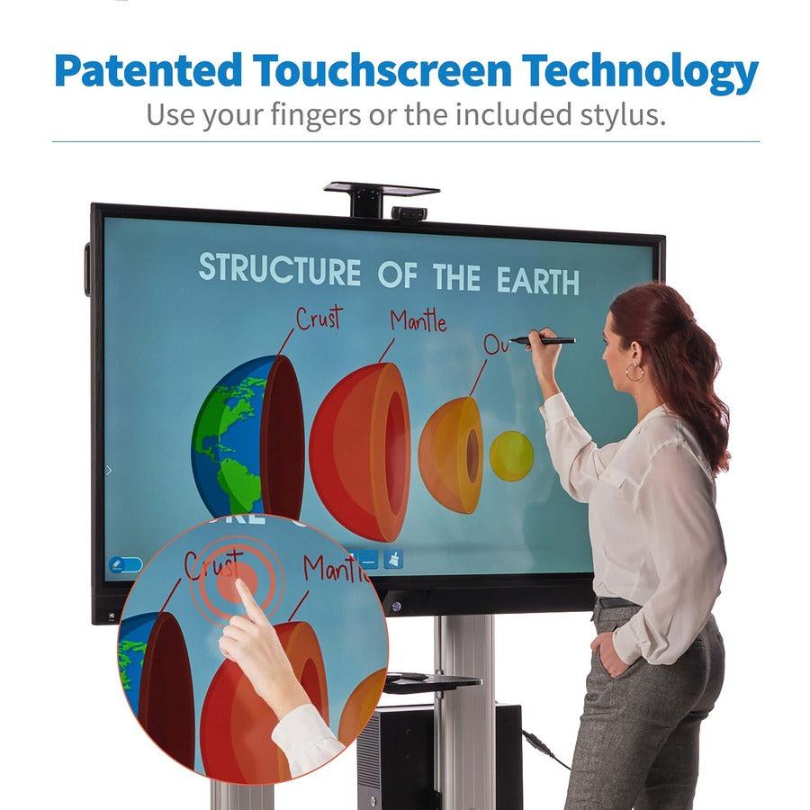 Tripp Lite Dmcstp65Cbp Mobile Interactive Display With Heavy-Duty Stand And Lithium-Ion Battery System, 4K, 65 In.