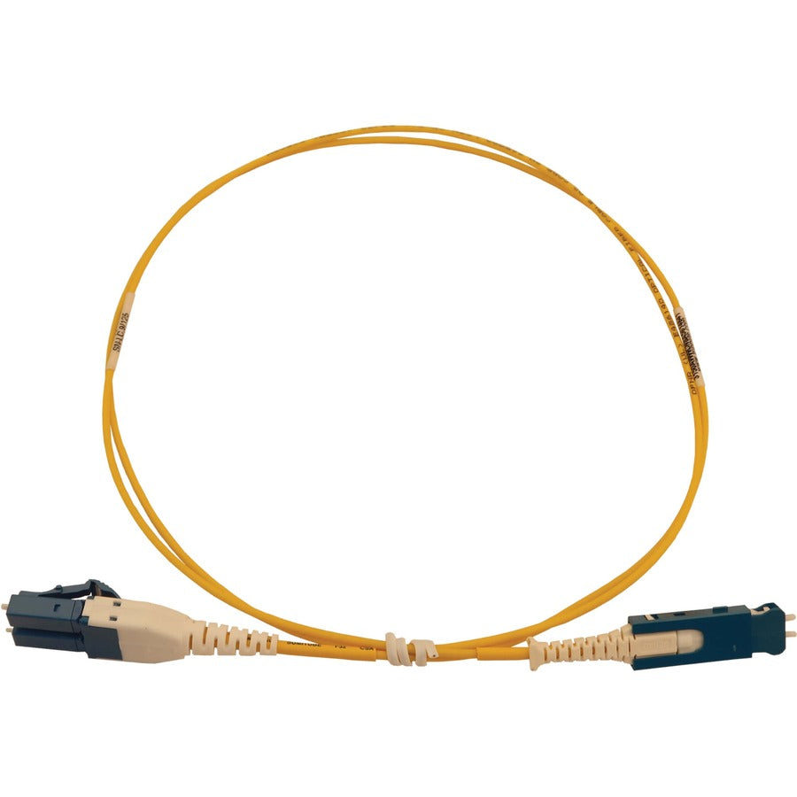 Tripp Lite Fiber Optic Cable 40/100/400G Singlemode 9/125 Os2 Fiber Cable, Yellow, 1 M (3.3 Ft.) N383L-01M