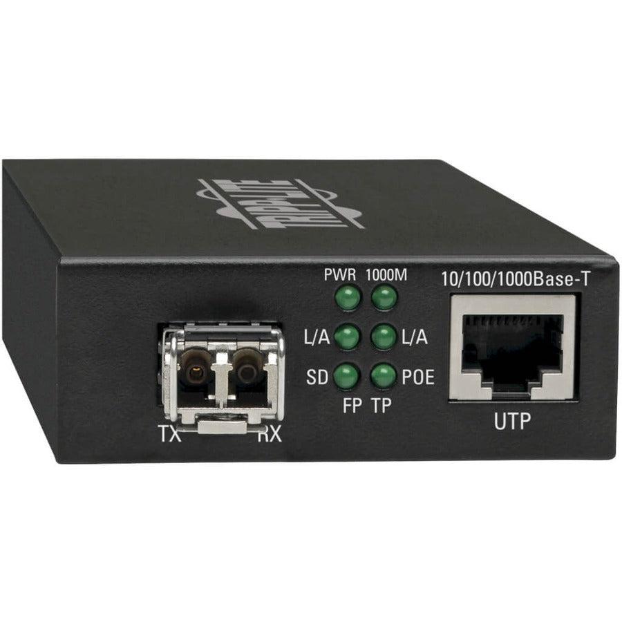 Tripp Lite Gigabit Multimode Fiber To Ethernet Media Converter, Poe+ - 10/100/1000 Lc, 850 Nm, 550 M (1804 Ft.)