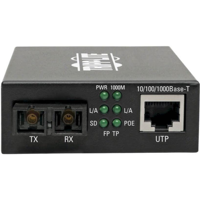 Tripp Lite Gigabit Multimode Fiber To Ethernet Media Converter, Poe+ - 10/100/1000 Sc, 850 Nm, 550 M (1804 Ft.)