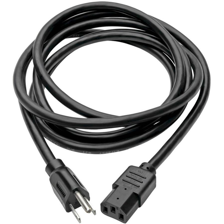 Tripp Lite Heavy-Duty Computer Power Cord Lead Cable, 15A, 14Awg (Nema 5-15P To Iec-320-C13), 3.05 M (10-Ft.)