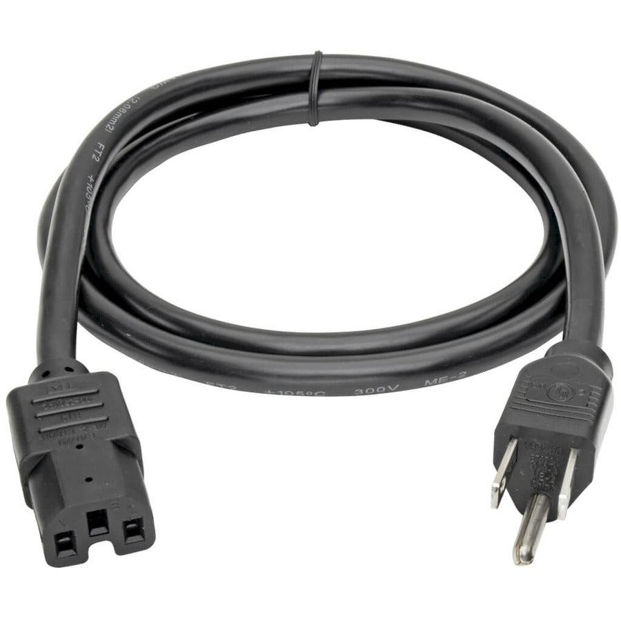 Tripp Lite Heavy-Duty Power Cord Lead Cable, 15A,14Awg (Nema 5-15P To Iec-320-C15), 1.22 M (4-Ft.)