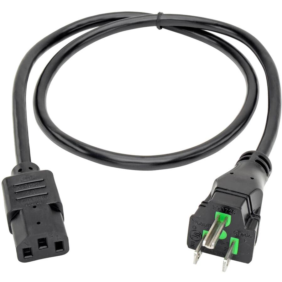 Tripp Lite Hospital-Grade Computer Power Cord Lead Cable, 10A, 18Awg (Nema 5-15P To Iec-320-C13), 0.91 M (3-Ft.)