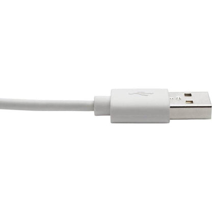 Tripp Lite M100-003-Lra-Wh Right-Angle Usb-A To Lightning Sync/Charge Cable, Mfi Certified - White, M/M, Usb 2.0, 3 Ft. (0.91 M)