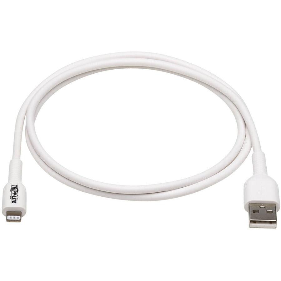 Tripp Lite M100Ab-01M-Wh Safe-It Usb-A To Lightning Sync/Charge Antibacterial Cable (M/M), Mfi Certified, White, 1 M (3.3 Ft.)