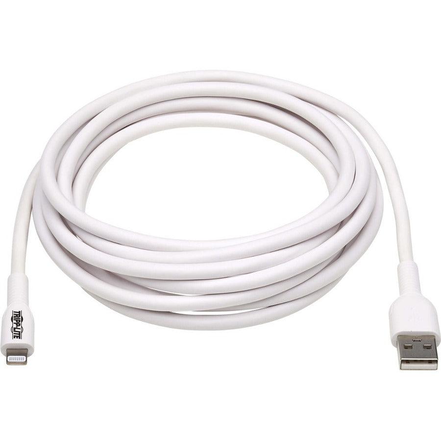 Tripp Lite M100Ab-03M-Wh Safe-It Usb-A To Lightning Sync/Charge Antibacterial Cable (M/M), Mfi Certified, White, 3 M (9.8 Ft.)