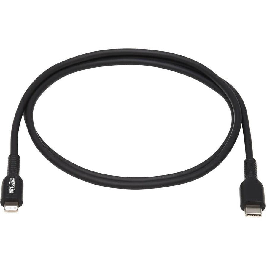 Tripp Lite M102-01M-Bk Usb-C To Lightning Sync/Charge Cable (M/M), Mfi Certified, Black, 1 M (3.3 Ft.)
