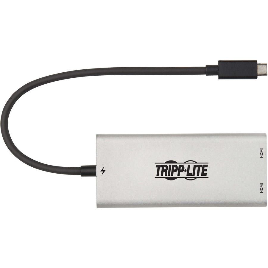 Tripp Lite Mtb3-002-Hd Dual-Monitor Thunderbolt 3 To Hdmi Adapter (M/2Xf) - 4K 60 Hz, 4:4:4, Silver