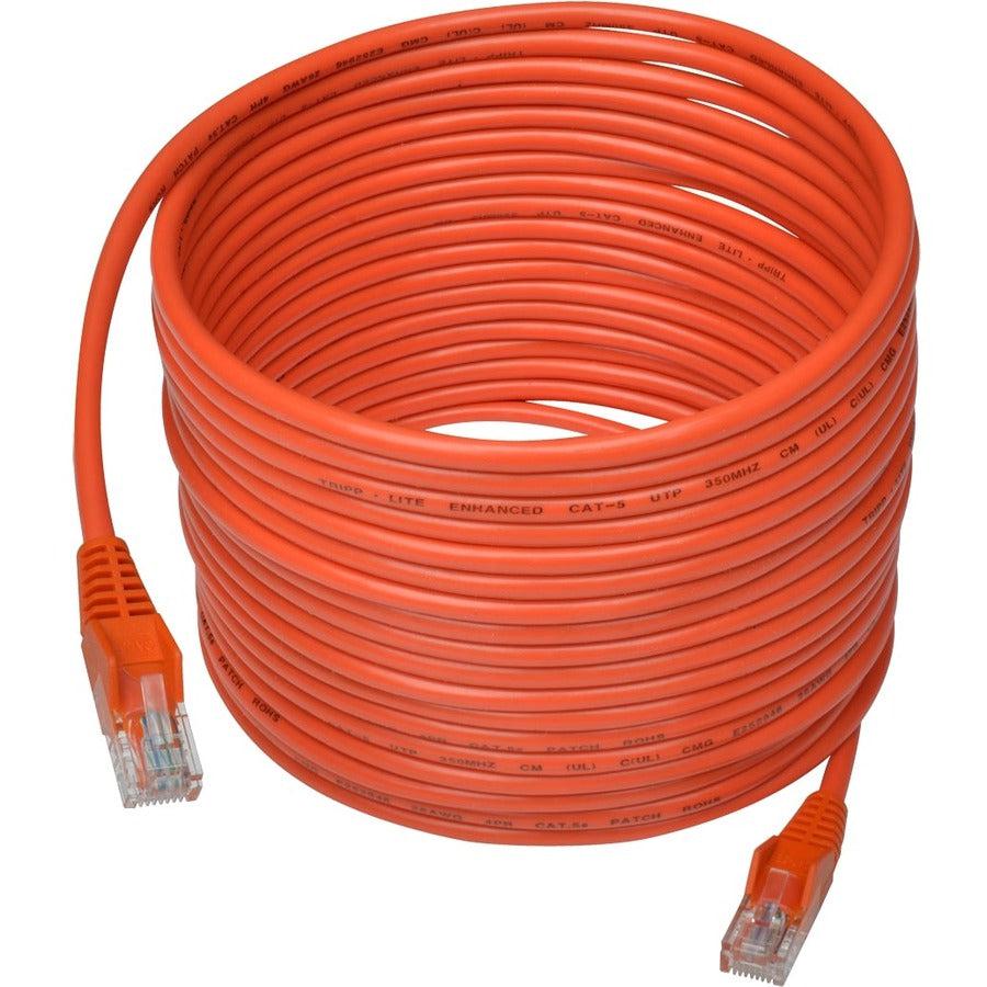 Tripp Lite N001-025-Or Cat5E 350 Mhz Snagless Molded (Utp) Ethernet Cable (Rj45 M/M) - Orange, 25 Ft. (7.62 M)