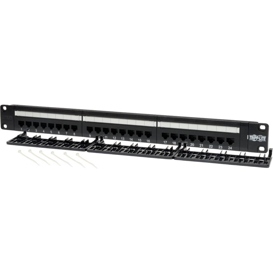 Tripp Lite N052-024 24-Port 1U Rack-Mount Cat5E 110 Patch Panel, 568B, Rj45 Ethernet, Taa