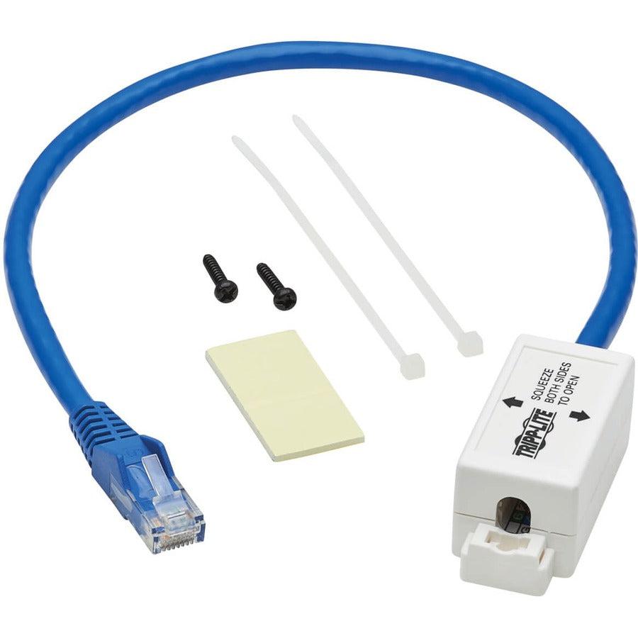 Tripp Lite N237-P18N-Whsh Cat6 Junction Box Cable Assembly - Surface Mount, Unshielded, Poe+, Rj45/110 Punchdown, 18-In. (45.72 Cm), Blue