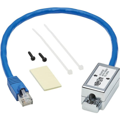 Tripp Lite N237A-P18N-Whsh Cat6A Junction Box Cable Assembly - Surface Mount, Shielded, Poe+, Rj45/110 Punchdown, 18-In. (45.72 Cm), Blue