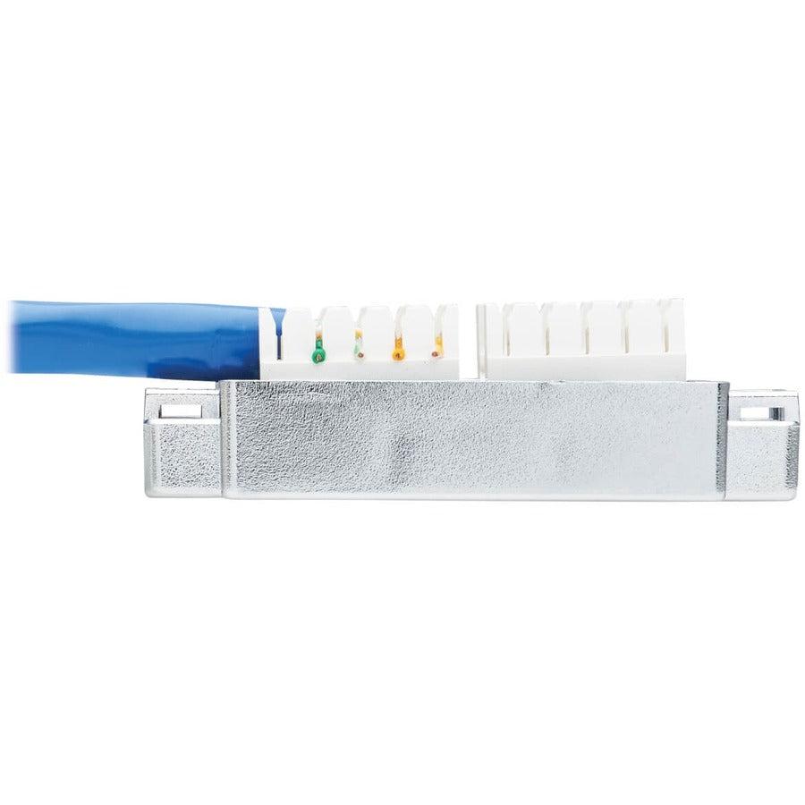 Tripp Lite N237A-P18N-Whsh Cat6A Junction Box Cable Assembly - Surface Mount, Shielded, Poe+, Rj45/110 Punchdown, 18-In. (45.72 Cm), Blue