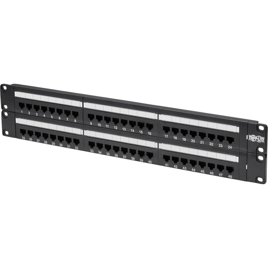 Tripp Lite N252-048 48-Port 2U Rack-Mount Cat6/Cat5 110 Patch Panel, 568B, Rj45 Ethernet, Taa