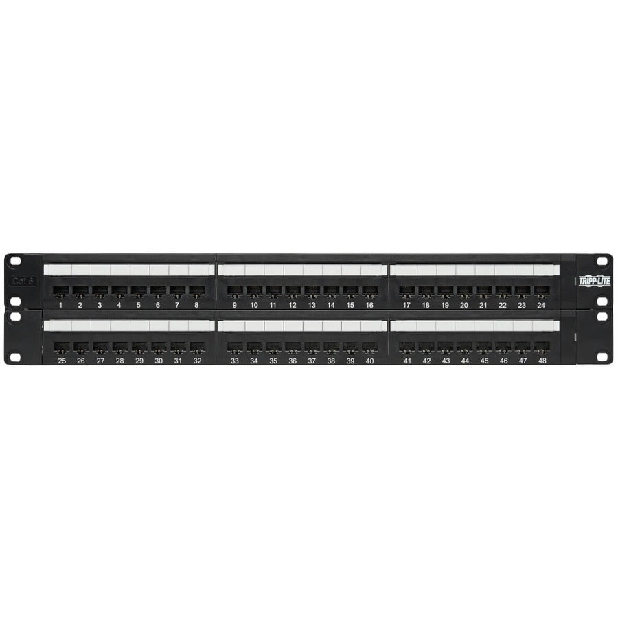 Tripp Lite N252-048 48-Port 2U Rack-Mount Cat6/Cat5 110 Patch Panel, 568B, Rj45 Ethernet, Taa