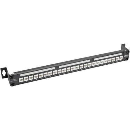 Tripp Lite N254-024-6Ad 24-Port 1U Rack-Mount Cat6A Feedthrough Patch Panel With 90-Degree Down-Angled Ports, Rj45 Ethernet, Taa