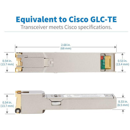 Tripp Lite N286-01Glc-Te Cisco-Compatible Glc-Te Sfp Transceiver - 10/100/1000Base-Tx, Copper, Rj45, Cat6, 328.08 Ft. (100 M)