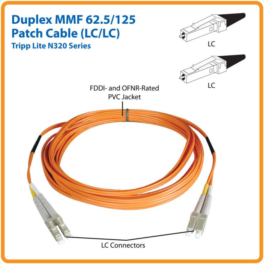 Tripp Lite N320-61M Duplex Multimode 62.5/125 Fiber Patch Cable (Lc/Lc), 61M (200 Ft.)