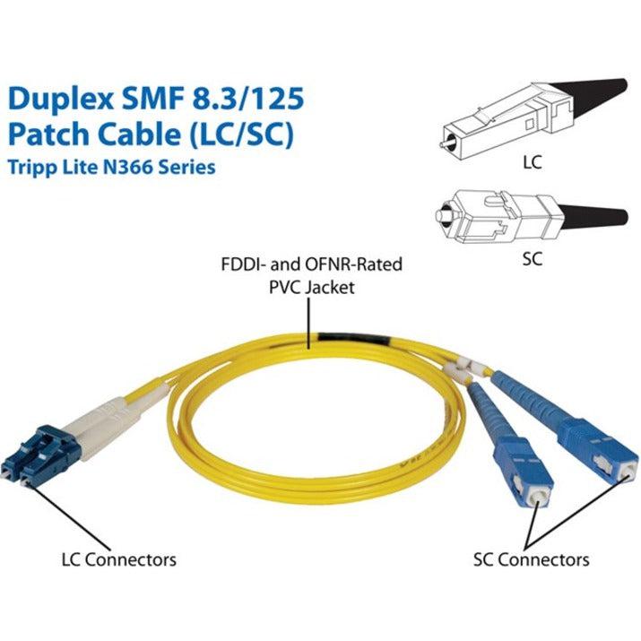 Tripp Lite N366-01M Duplex Singlemode 9/125 Fiber Patch Cable (Lc/Sc), 1M (3 Ft.)