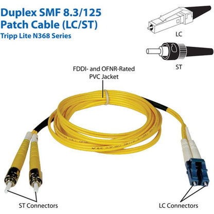 Tripp Lite N368-01M Duplex Singlemode 9/125 Fiber Patch Cable (Lc/St), 1M (3 Ft.)