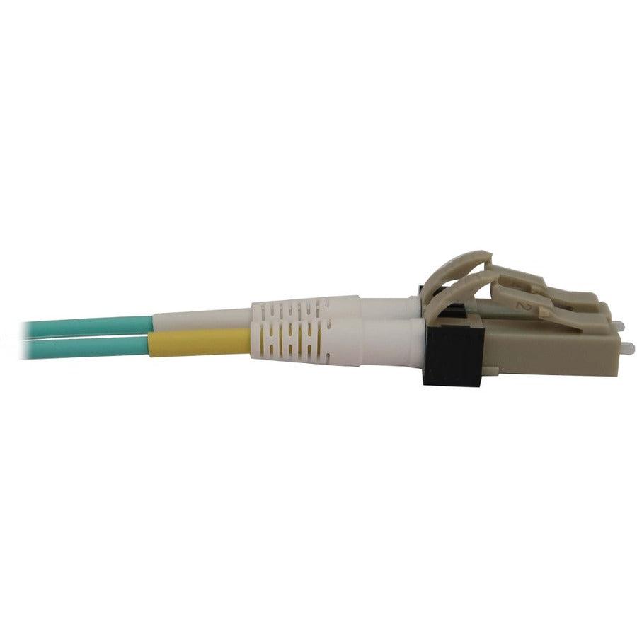 Tripp Lite N820X-01M 400G Multimode 50/125 Om3 Switchable Fiber Optic Cable (Duplex Lc-Pc M/M), Lszh, Aqua, 1 M (3.3 Ft.)