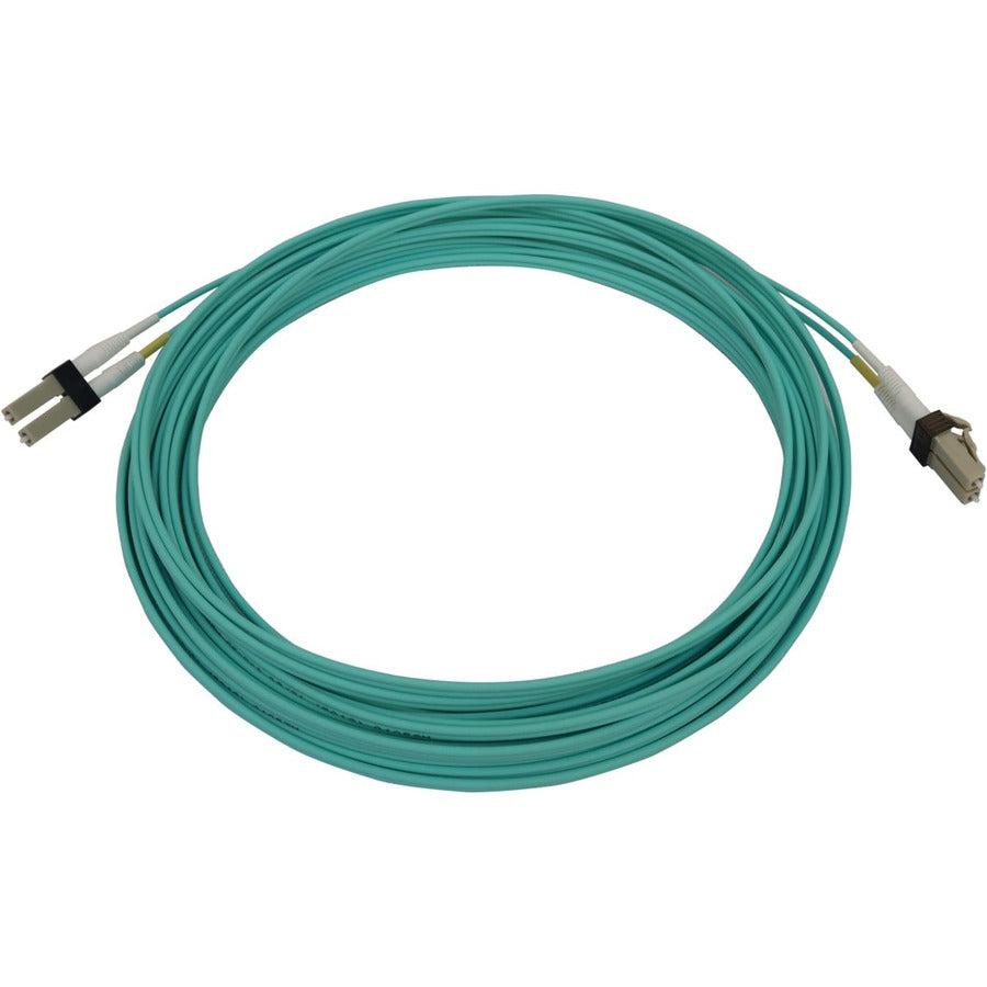 Tripp Lite N820X-08M 400G Multimode 50/125 Om3 Switchable Fiber Optic Cable (Duplex Lc-Pc M/M), Lszh, Aqua, 8 M (26.2 Ft.)