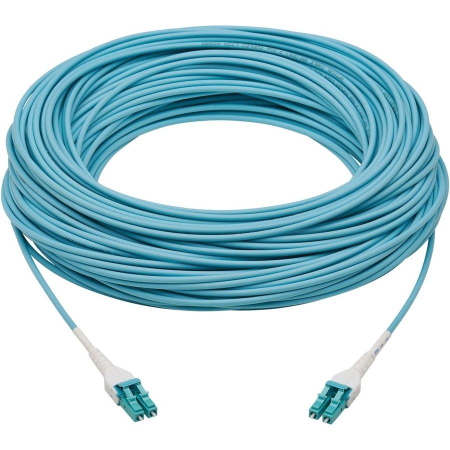 Tripp Lite N821-100M-Aq-Ar 100G Duplex Multimode 50/125 Om4 Armored Fiber Optic Cable (Lc/Lc Duplex M/M), Lszh, Aqua, 100 M (328 Ft.)