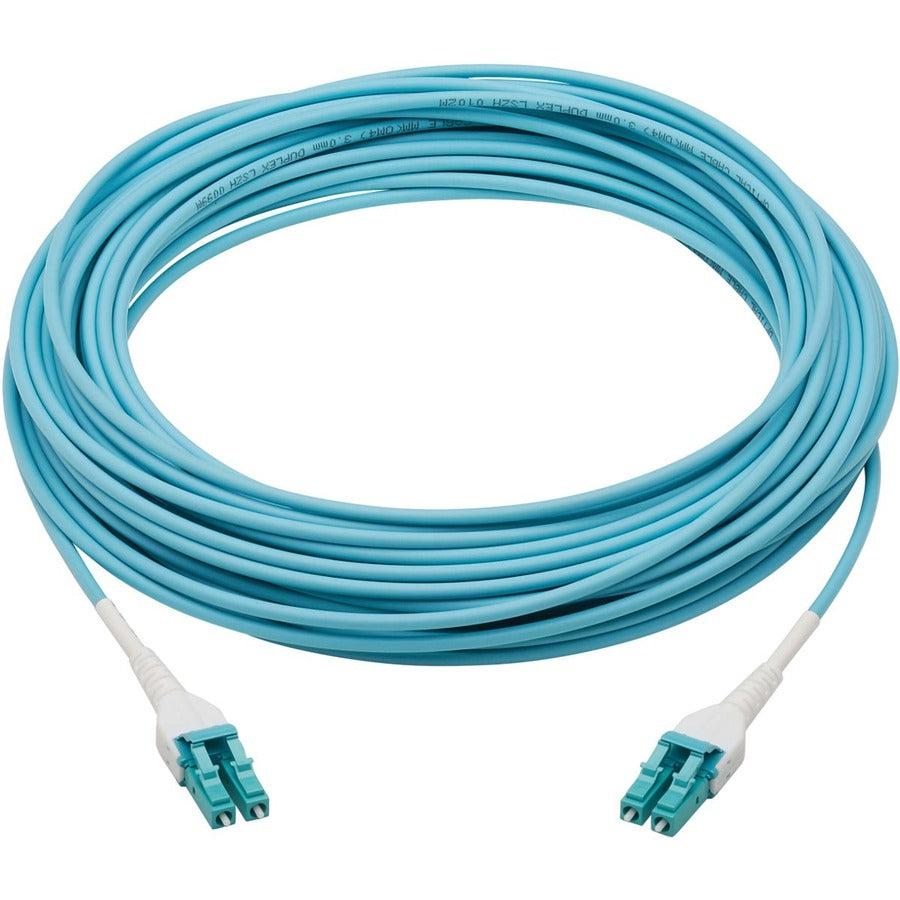 Tripp Lite N821-15M-Aq-Ar 100G Duplex Multimode 50/125 Om4 Armored Fiber Optic Cable (Lc/Lc Duplex M/M), Lszh, Aqua, 15 M (49.2 Ft.)