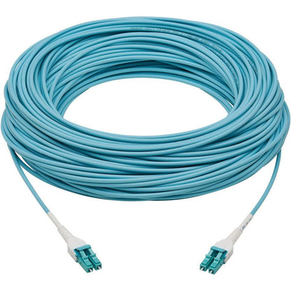 Tripp Lite N821-50M-Aq-Ar 100G Duplex Multimode 50/125 Om4 Armored Fiber Optic Cable (Lc/Lc Duplex M/M), Lszh, Aqua, 50 M (164 Ft.)