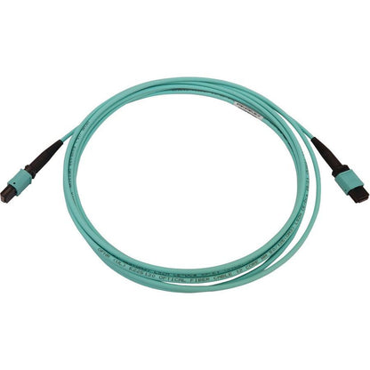 Tripp Lite N844B-03M-12-P 40/100/400G Multimode 50/125 Om3 Fiber Optic Cable (12F Mtp/Mpo-Pc F/F), Lszh, Aqua, 3 M (9.8 Ft.)