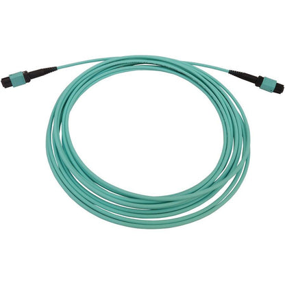 Tripp Lite N844B-05M-12-P 40/100/400G Multimode 50/125 Om3 Fiber Optic Cable (12F Mtp/Mpo-Pc F/F), Lszh, Aqua, 5 M (16.4 Ft.)