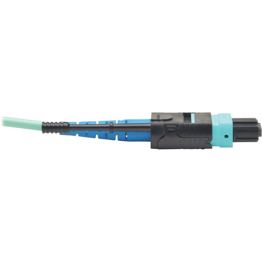 Tripp Lite N846-03M-24-P Mtp/Mpo Patch Cable With Push/Pull Tab Connectors, 100Gbase-Sr10, Cxp, 24 Fiber, 100Gb Om3 Plenum-Rated - Aqua, 3M (10 Ft.)