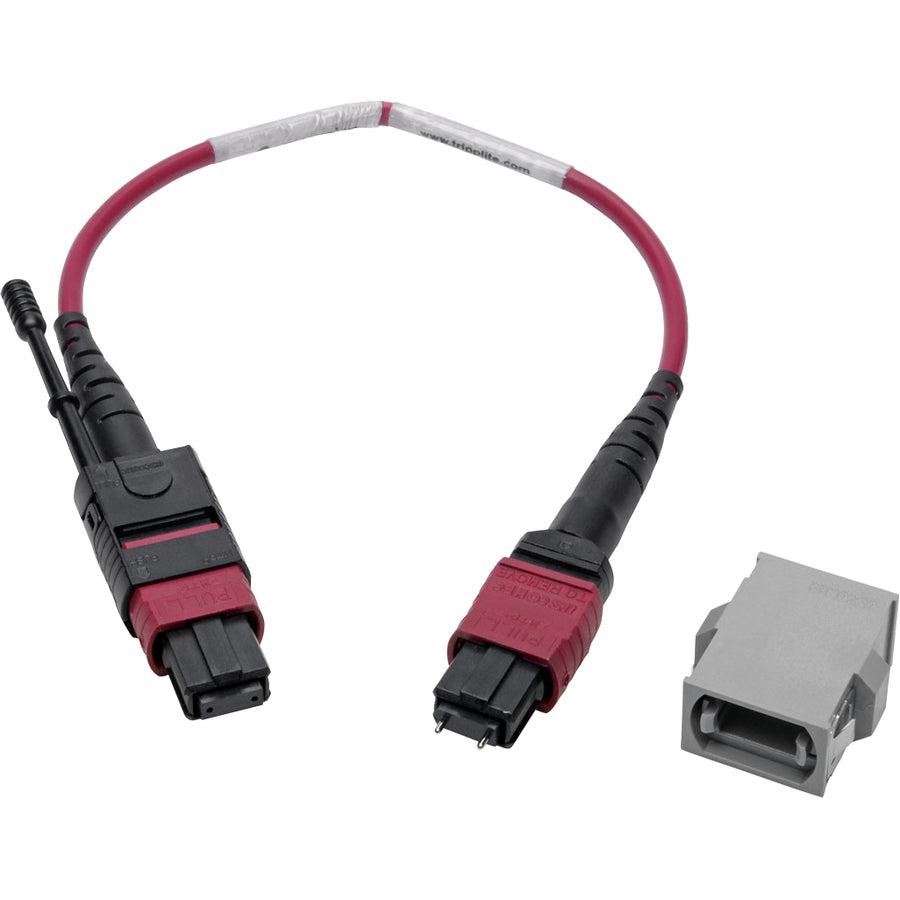 Tripp Lite N846-08N-A2B Mtp/Mpo Parallel Optics Base-8 Migration Fiber Adapter, Polarity A To B, 12 Fiber, 40Gb/100Gb, Om4 M/F, Magenta, 8 In.