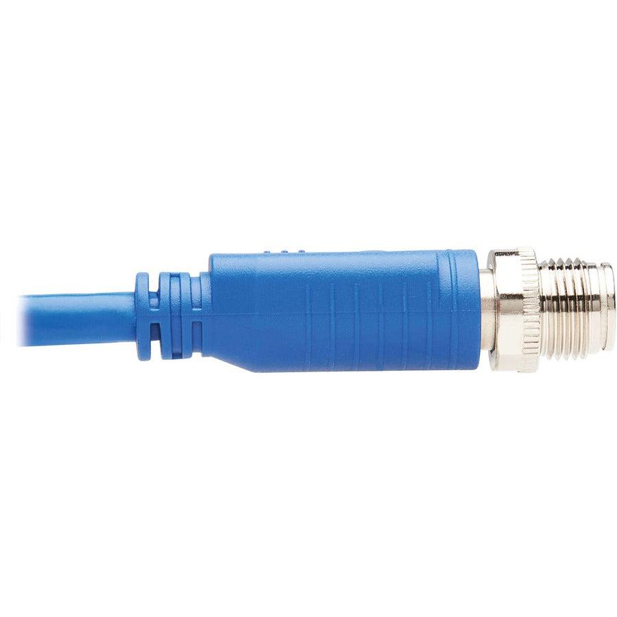 Tripp Lite Nm12-601-01M-Bl M12 X-Code Cat6 1G Utp Cmr-Lp Ethernet Cable (M/M), Ip68, Poe, Blue, 1 M (3.3 Ft.)