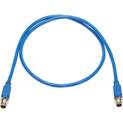 Tripp Lite Nm12-601-01M-Bl M12 X-Code Cat6 1G Utp Cmr-Lp Ethernet Cable (M/M), Ip68, Poe, Blue, 1 M (3.3 Ft.)