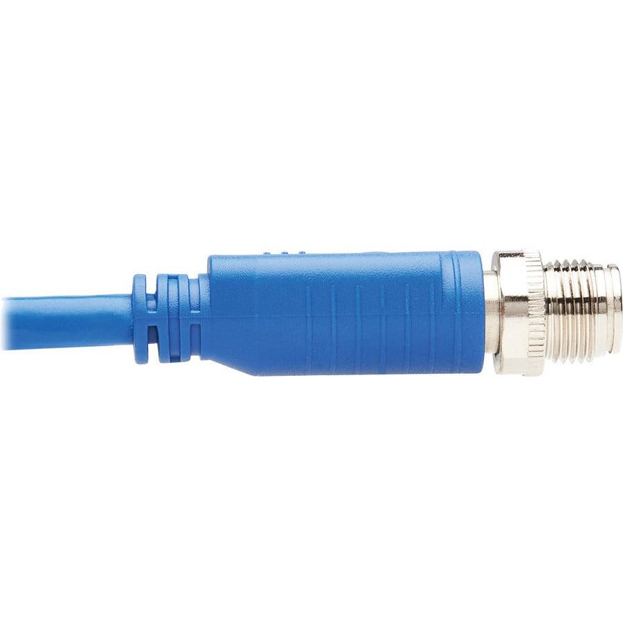 Tripp Lite Nm12-602-01M-Bl M12 X-Code Cat6 1G Utp Cmr-Lp Ethernet Cable (M12 M/Rj45 M), Ip68, Poe, Blue, 1 M (3.3 Ft.)